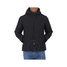 Save The Duck Mens Black Alvaro Logo-patch Hooded Padded Jacket D30252M-EVE알썰틴 R13-10000