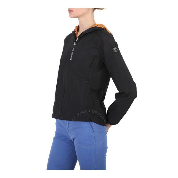  Save The Duck Ladies Black Astrea Hooded Rain Jacket D30623W-WIND14-10000