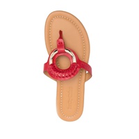 See by Chloe Womens Red Leather Hana Flip Flops Shoes 7065222709380