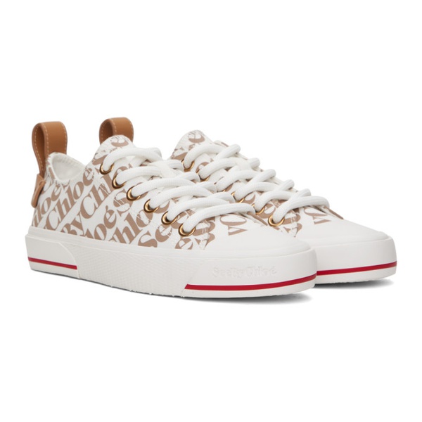  See by Chloe White & Taupe Aryana Sneakers 241373F128001