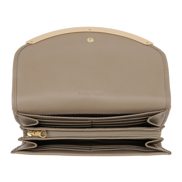  See by Chloe Taupe Lizzie Long Wallet 231373F040015