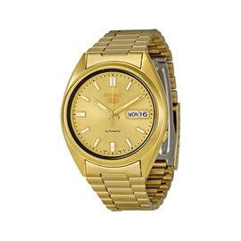 Seiko Series 5 Automatic Gold Dial Yellow Gold-tone Mens Watch SNXS80