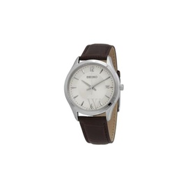 Seiko MEN'S Noble Leather Patterned Antique White Dial Watch SUR421