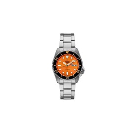 MEN'S Seiko 5 Stainless Steel Orange Dial Watch SRPK35K1