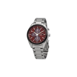 Seiko MEN'S Chronograph Stainless Steel Red Dial Watch SSC771P1
