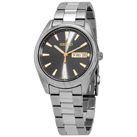 Seiko MEN'S Quartz Stainless Steel Grey Dial Watch SUR343