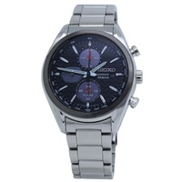 Seiko MEN'S Chronograph Stainless Steel Black Dial Watch SSC803