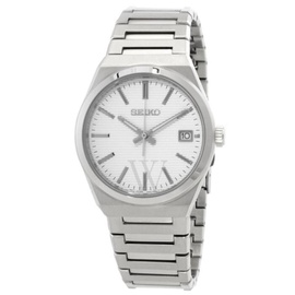 Seiko MEN'S Classic Stainless Steel White Dial Watch SUR553P1