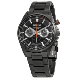 Seiko MEN'S Core Chronograph Stainless Steel Black Dial Watch SSB399P1
