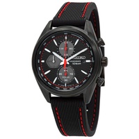 Seiko MEN'S Solar Silicone Black Dial Watch SSC777P1