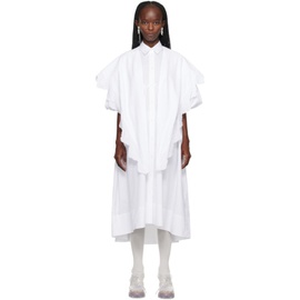 시몬 로샤 Simone Rocha White Puff Sleeves Midi Dress 232405F054026