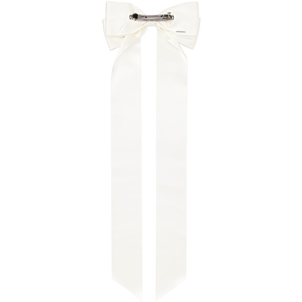  시몬 로샤 Simone Rocha 오프화이트 Off-White Long Embellished Bow Hair Clip 241405F018001
