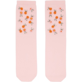 시몬 로샤 Simone Rocha Pink Embellished Socks 231405F076000