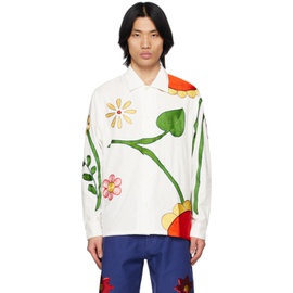 Sky High Farm Workwear White Flower Shirt 231219M192001