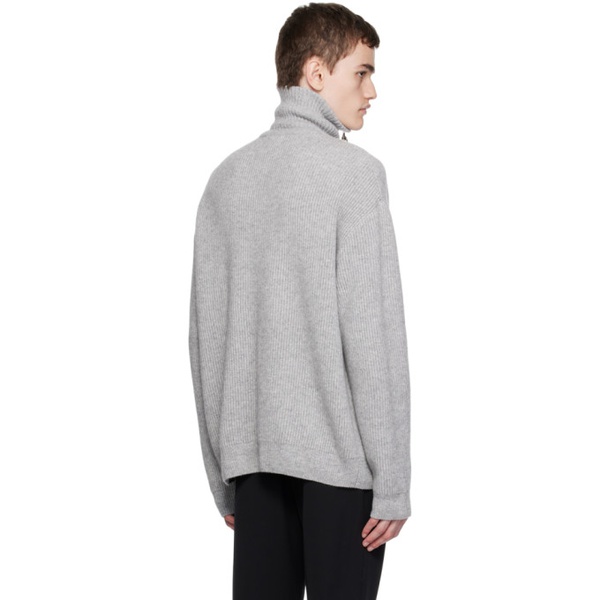  솔리드 옴므 Solid Homme Gray Half-Zip Sweater 232221M202017