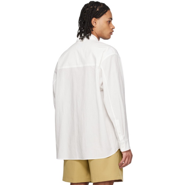  솔리드 옴므 Solid Homme White Hidden Button Shirt 231221M192004