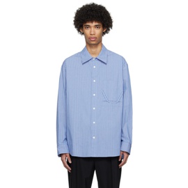 솔리드 옴므 Solid Homme Blue Striped Shirt 241221M192020