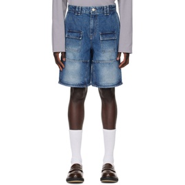 솔리드 옴므 Solid Homme Blue Pocket Denim Shorts 241221M193002