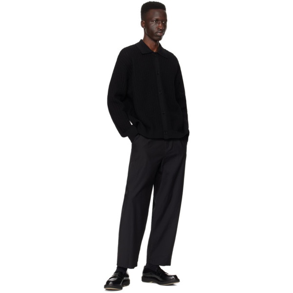  솔리드 옴므 Solid Homme Black Elasticized Trousers 241221M191010