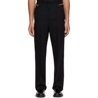 솔리드 옴므 Solid Homme Black Zip Tab Trousers 231221M191030