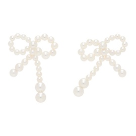 소피 빌리 브라헤 Sophie Bille Brahe White Rosette de Perles Earrings 241686F009003