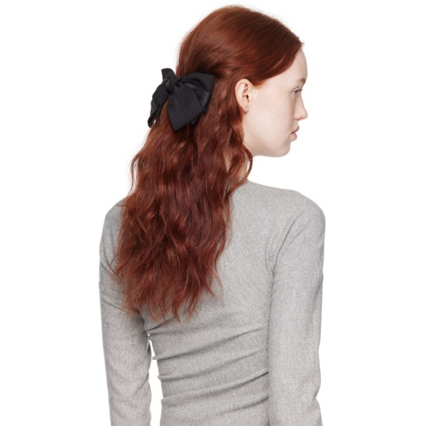 소피 부하이 Sophie Buhai Black Classic Silk Bow Hair Clip 232942F018030