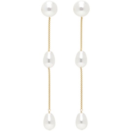 소피 부하이 Sophie Buhai Gold & White Small Pearl Drop Earrings 241942F022006