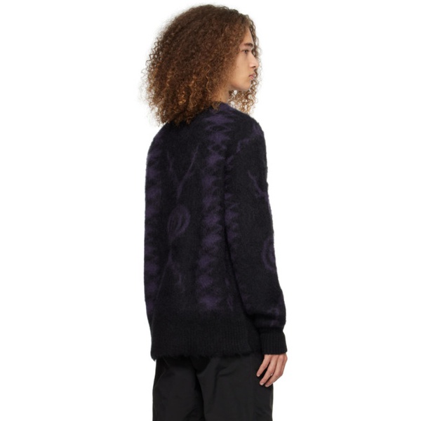  사우스투 웨스트에잇 South2 West8 Black & Purple Jacquard Sweater 232294M201000