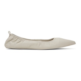 St. Agni White Pointed Toe Ballerina Flats 241193F118000