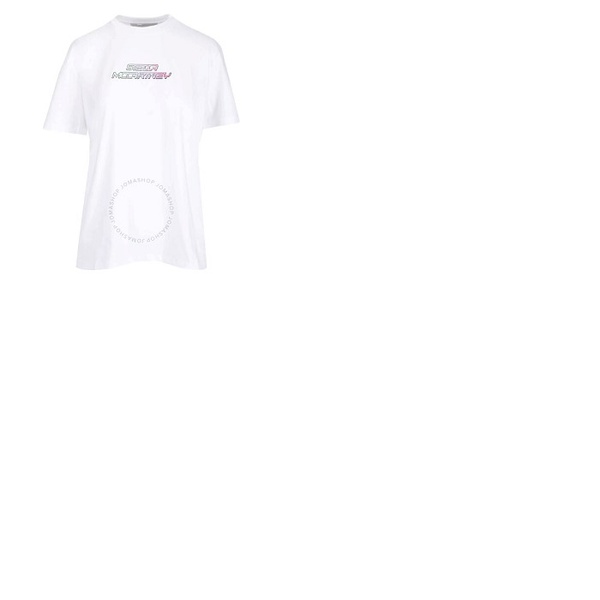 스텔라 맥카트니 스텔라 맥카트니 Stella Mccartney Ladies Pure White High Frequency Gel Logo Cotton T-Shirt 381701 SPW35-9000