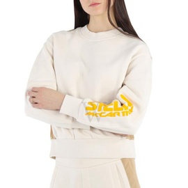 스텔라 맥카트니 Stella Mccartney Ladies Logo-print Colour-block Sweatshirt - Cream 603661 SOW79-9201