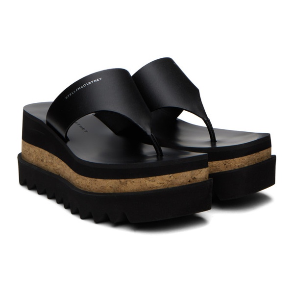 스텔라 맥카트니 스텔라 맥카트니 Stella McCartney Black Sneak-Elyse Platform Thong Sandals 241471F124005