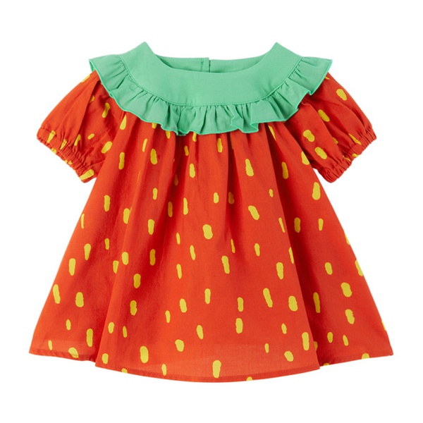 스텔라 맥카트니 스텔라 맥카트니 Stella McCartney Baby Red Strawberry Dress & Bloomers Set 241471M691001