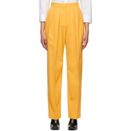 스텔라 맥카트니 Stella McCartney Yellow Pleated Trousers 231471F087001