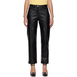 스텔라 맥카트니 Stella McCartney Black Kick Flare Faux-Leather Trousers 231471F087000
