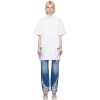 스텔라 맥카트니 Stella McCartney 오프화이트 Off-White Distressed Denim Shirt 231471F109009