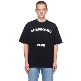 스톡홀름(서프보드)클럽 Stockholm (Surfboard) Club Black Printed T-Shirt 232137M213002