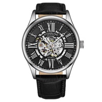 Stuhrling Original MEN'S Legacy Leather Black Dial Watch M15725