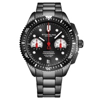 Stuhrling Original MEN'S Monaco Chronograph Stainless Steel Black Dial Watch M17170