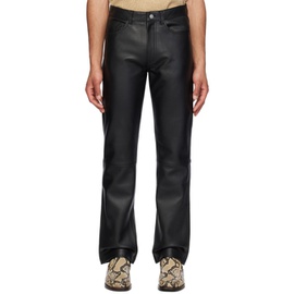 Sunflower Black Straight-Fit Leather Trousers 241468M189000