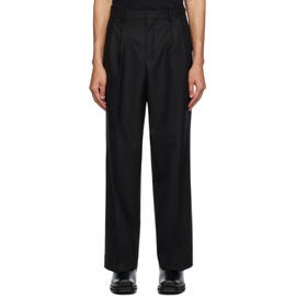 Sunflower Black Wide Pleated Trousers 241468M191003