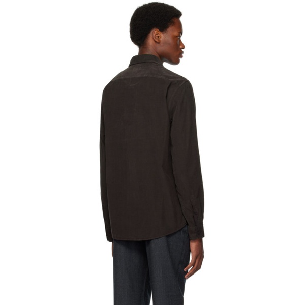  선스펠 Sunspel Brown Fine Cord Shirt 232128M192016