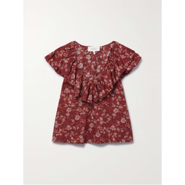 The GREAT. The Topiary ruffled floral-print cotton blouse 790760620