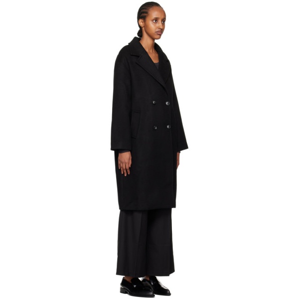  THIRD FORM Black Double-Breasted Coat 232477F059002