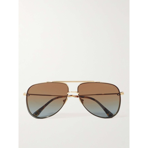  톰포드 TOM FORD EYEWEAR Leon Aviator-Style Gold-Tone Sunglasses 1647597324159598