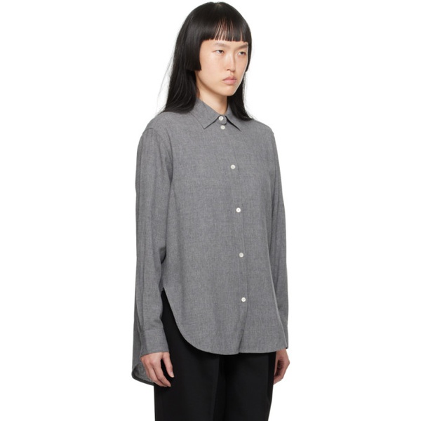  TOTEME Gray Relaxed-Fit Shirt 232771F109015