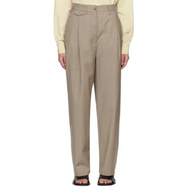 TOTEME Taupe Straight-Leg Trousers 231771F087002