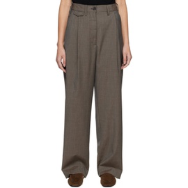 TOTEME Brown Straight-Leg Trousers 231771F087003