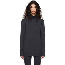 TOTEME Gray Pinched Seam Turtleneck 231771F099002