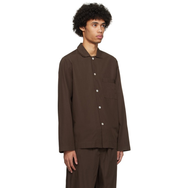  테클라 Tekla Brown Long Sleeve Pyjama Shirt 241482M218047